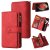 For Samsung Galaxy S21 Ultra Wallet 15 Card Slots Case with Wrist Strap Red