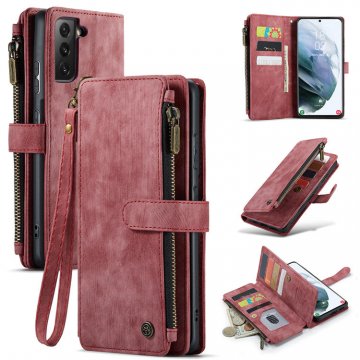 CaseMe Samsung Galaxy S21 Wallet Kickstand Case Red