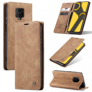 CaseMe Xiaomi Redmi Note 9 Pro Max Wallet Kickstand Case Brown