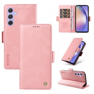 YIKATU Samsung Galaxy A54 5G Skin-touch Wallet Kickstand Case Pink