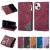 iPhone 13 Mini Color Splicing Lines Wallet Case Red