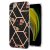 iPhone 7/8/SE 2020 Flower Pattern Marble Electroplating TPU Case Black