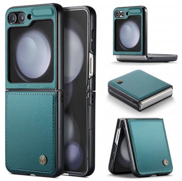 CaseMe Samsung Galaxy Z Flip5 Litchi skin PU Leather Case Green