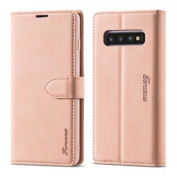 Forwenw Samsung Galaxy S10 Plus Wallet Magnetic Kickstand Case Rose Gold