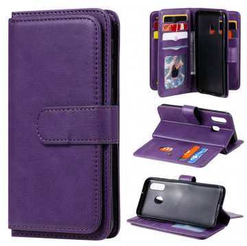 Samsung Galaxy A40 Multi-function 10 Card Slots Wallet Case Violet