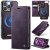 CaseMe iPhone 16 Pro Max 2-in-1 Magnetic Wallet Case – Wireless Charging & RFID Blocking Purple
