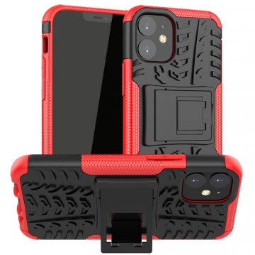 iPhone 12 Mini Hybrid Rugged PC + TPU Kickstand Case Red