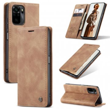 CaseMe Xiaomi Redmi Note 10 4G/Note 10S Wallet Stand Case Brown