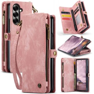 CaseMe Samsung Galaxy Z Fold7 Wallet Case with Wrist Strap Pink