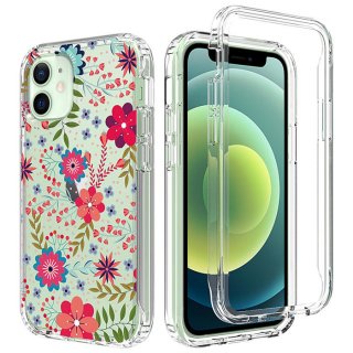 iPhone 12 Mini Clear Bumper TPU Floral Prints Case