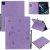 iPad Pro 12.9 inch 2020 Embossed Cat Wallet Stand Leather Case Purple