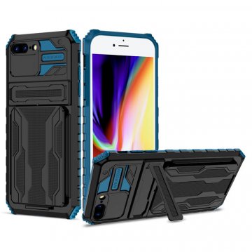 iPhone 7 Plus/8 Plus Card Slot Kickstand Shockproof Case Blue