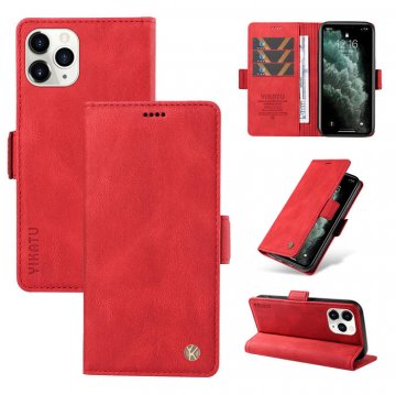 YIKATU iPhone 11 Pro Max Skin-touch Wallet Kickstand Case Red
