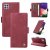 YIKATU Samsung Galaxy A22 5G Skin-touch Wallet Kickstand Case Wine Red