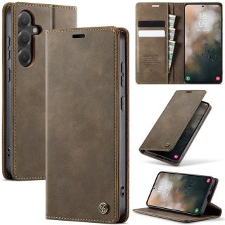 CaseMe Samsung Galaxy S25 Plus Magnetic Wallet Case with RFID Blocking Coffee