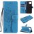 Motorola Moto G 5G Plus Embossed Tree Cat Butterfly Wallet Stand Case Blue