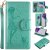 Samsung Galaxy S20 Ultra Embossed Girl Cat 9 Card Slots Wallet Case Green