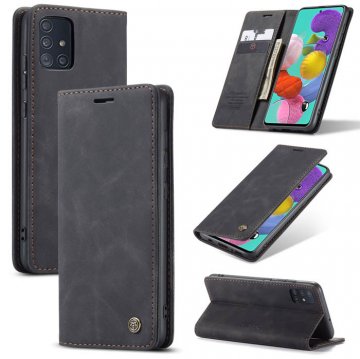 CaseMe Samsung Galaxy A51 Wallet Magnetic Kickstand Case Black