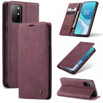 CaseMe OnePlus 8T Wallet Kickstand Magnetic Flip Case Red