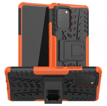 Samsung Galaxy A91/S10 Lite Hybrid Rugged PC + TPU Kickstand Case Orange