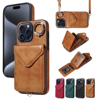 Card Holder Kickstand Crossbody Phone Case Brown