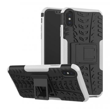 Hybrid Rugged iPhone XS Max Kickstand Shockproof Case White