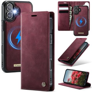 CaseMe iPhone 17 2-in-1 Magnetic Wallet Case – Wireless Charging & RFID Blocking Red