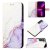 Marble Pattern Samsung Galaxy S22 Plus Wallet Case White Purple