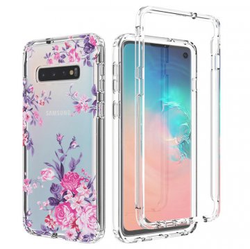 Samsung Galaxy S10 Clear Bumper TPU Rose Flowers Case