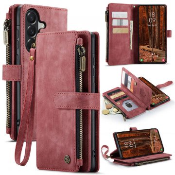 CaseMe Samsung Galaxy A57 Wallet kickstand Case with Wrist Strap Red