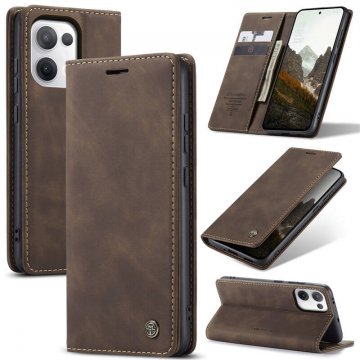 CaseMe OPPO Reno13 Wallet Magnetic Suede Leather Case Coffee