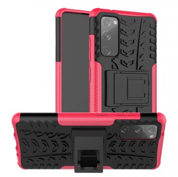 Samsung Galaxy S20 FE Hybrid Rugged PC + TPU Kickstand Case Rose