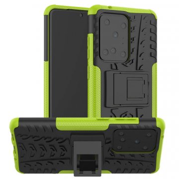 Samsung Galaxy S20 Ultra Hybrid Rugged PC + TPU Kickstand Case Green