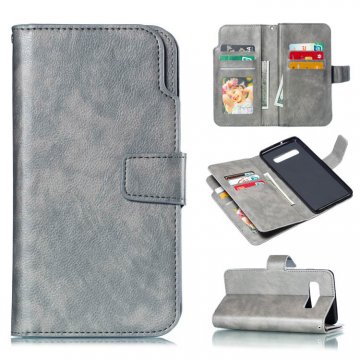 Samsung Galaxy S10 Plus Wallet 9 Card Slots Stand Case Gray
