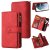 Samsung Galaxy S22 Ultra Wallet 15 Card Slots Case with Wrist Strap Red