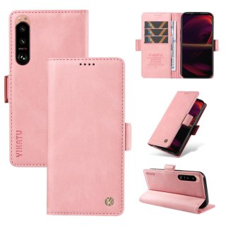 YIKATU Sony Xperia 5 III Skin-touch Wallet Kickstand Case Pink