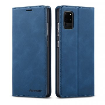 Forwenw Samsung Galaxy S20 Ultra Wallet Kickstand Magnetic Case Blue