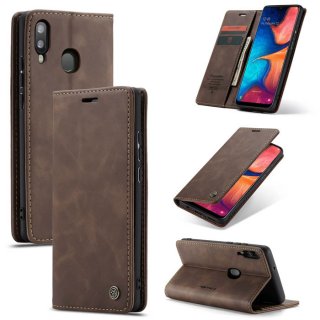 CaseMe Samsung Galaxy A20e Wallet Magnetic Flip Case Coffee