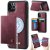 CaseMe iPhone 12 Pro Max 2-in-1 Detachable Magnetic Wallet Case with RFID Blocking, Card Holder & MagSafe Compatible - Red