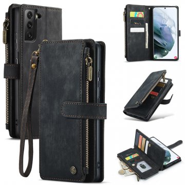 CaseMe Samsung Galaxy S21 Wallet Kickstand Case Black