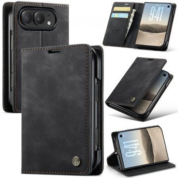 CaseMe iPhone Duo Wallet Case with 2 Card Slots, Cash Pocket & Kickstand Black