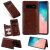 Samsung Galaxy S10 Bee and Cat Magnetic Card Slots Stand Cover Brown