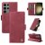 YIKATU Samsung Galaxy S23 Ultra Skin-touch Wallet Kickstand Case Wine Red