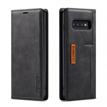 LC.IMEEKE Samsung Galaxy S10 Wallet Magnetic Stand Case with Card Slots Black