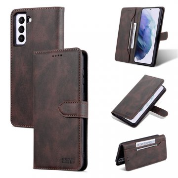 AZNS Samsung Galaxy S21 Plus Wallet Magnetic Kickstand Case Coffee