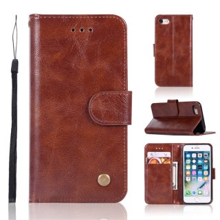 iPhone 6 Plus/6s Plus Premium Vintage Wallet Kickstand Case Coffee