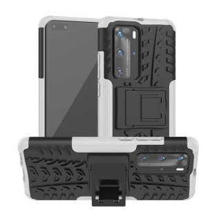 Huawei P40 Pro Hybrid Rugged PC + TPU Kickstand Case White