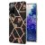 Samsung Galaxy S20 FE Flower Pattern Marble Electroplating TPU Case Black