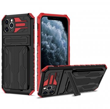 iPhone 11 Pro Max Card Slot Kickstand Shockproof Case Red