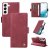 YIKATU Samsung Galaxy S21 Skin-touch Wallet Kickstand Case Wine Red